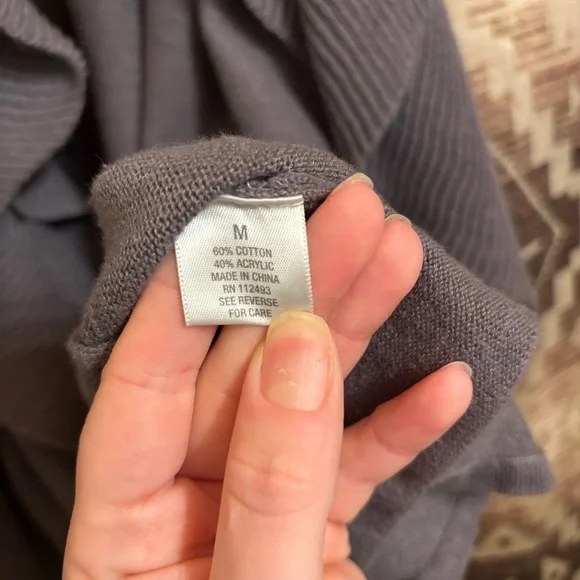 Dressbarn Gray Ruffle Vest Size Medium, Cotton Blend - Picture 5 of 12